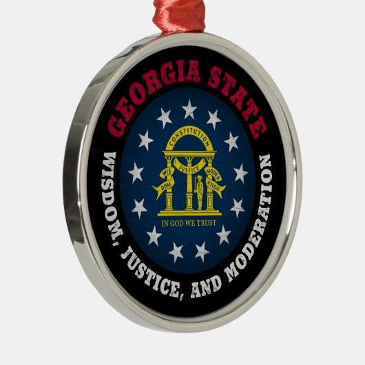 GEORGIA PEACH STATE FLAG METALEN ORNAMENT (Rechts)