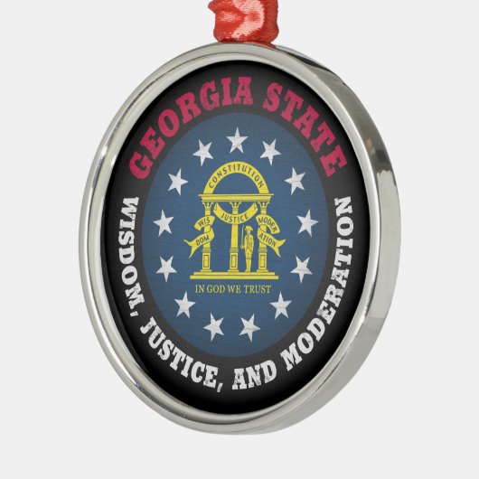 GEORGIA PEACH STATE FLAG METALEN ORNAMENT (Links)