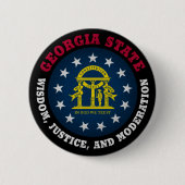 GEORGIA PEACH STATE FLAG RONDE BUTTON 5,7 CM (Voorkant)