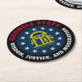 GEORGIA PEACH STATE FLAG RONDE KARTONNEN ONDERZETTER (Gebogen)