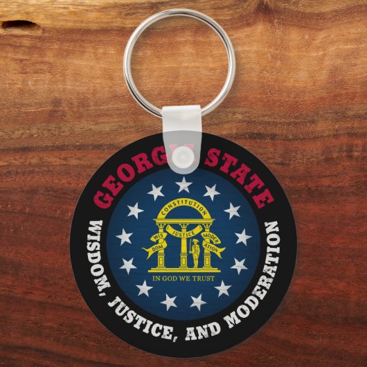 GEORGIA PEACH STATE FLAG SLEUTELHANGER (Voorkant)