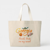 Georgia Peach state in mijn gedachten Grote Tote Bag (Achterkant)