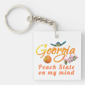 Georgia Peach state on My Mind Zee Turtle Azalea Sleutelhanger (Voorkant)