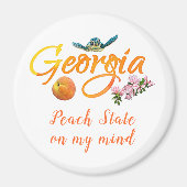 Georgia Peach State on my Mind Zee Turtle Azaleas Magneet (Voorkant)