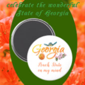 Georgia Peach State on my Mind Zee Turtle Azaleas Magneet