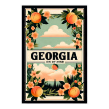  Georgia Peach Travel Poster