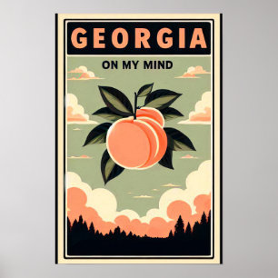 Georgia Peach Travel Poster