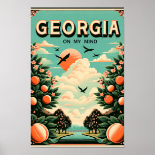  Georgia Peach Travel Poster
