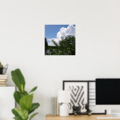 Georgia Peach Tree Fluffy White Clouds Poster (Thuiskantoor)
