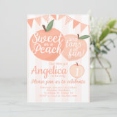 Georgia Peach verjaardagsfeestje uitnodiging (Staand voorkant)