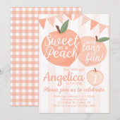 Georgia Peach verjaardagsfeestje uitnodiging (Voorkant / Achterkant)