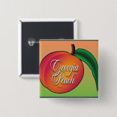 Georgia Peach Vierkante Button 5,1 Cm (Voorkant /achterkant)
