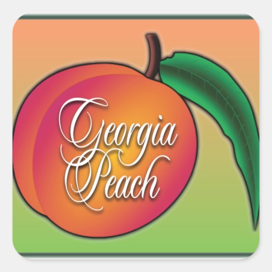 Georgia Peach Vierkante Sticker (Voorkant)