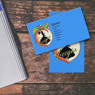 Georgia Peach with Black Silhouette Southern Lady Visitekaartje