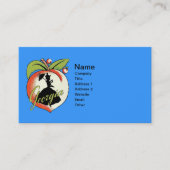 Georgia Peach with Black Silhouette Southern Lady Visitekaartje (Voorkant)