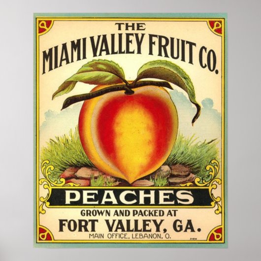 Georgia Peaches Crate Label Poster (Voorkant)