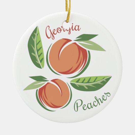 Georgia Peaches Keramisch Ornament (Voorkant)