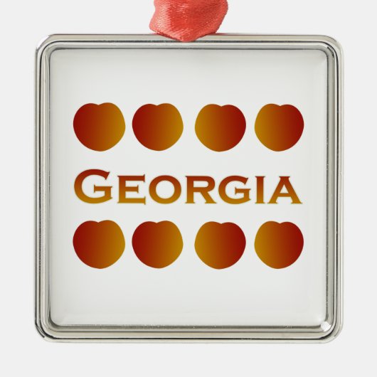 Georgia Peaches Logo Metalen Ornament (Voorkant)