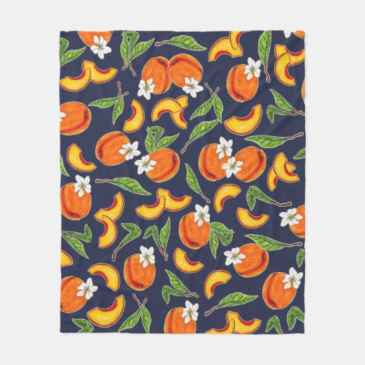 Georgia Peaches & Peach Blossom Fleece Deken (Voorkant)