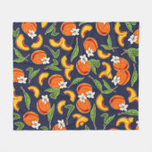 Georgia Peaches & Peach Blossom Fleece Deken (Voorkant (Horizontaal))