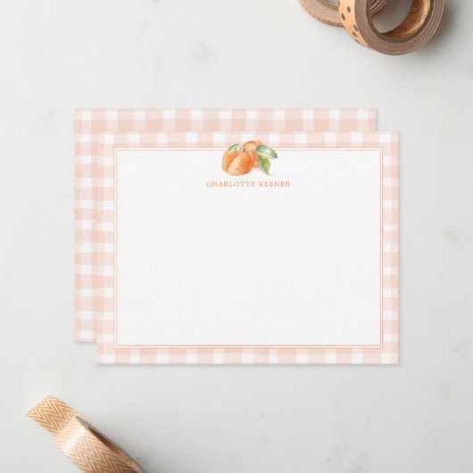 Georgia Peaches Personal Stationery Notitiekaartje (Voorkant / Achterkant in situ)
