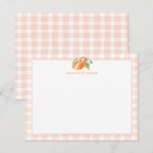 Georgia Peaches Personal Stationery Notitiekaartje (Voorkant / Achterkant)
