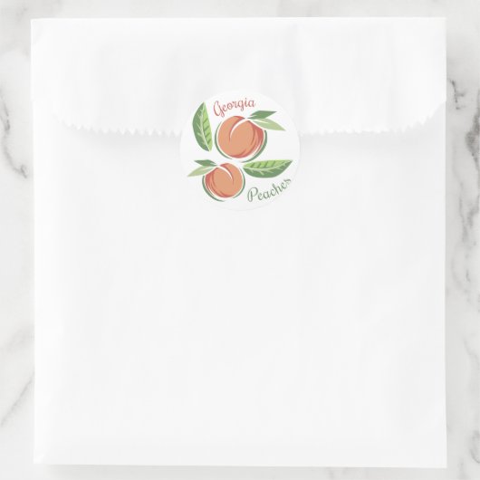 Georgia Peaches Ronde Sticker (Tas)