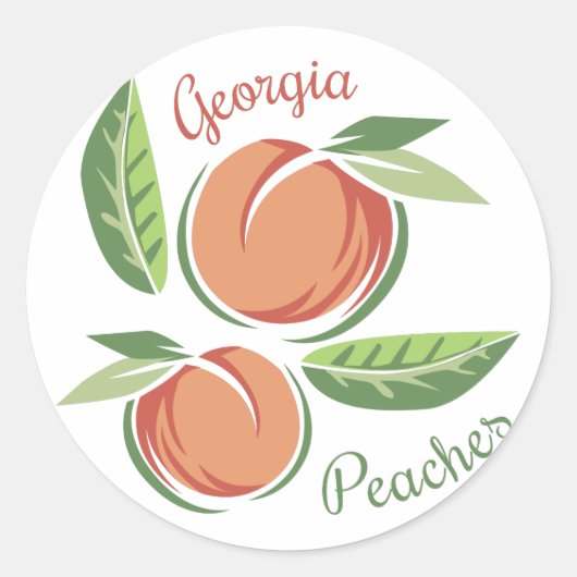 Georgia Peaches Ronde Sticker (Voorkant)