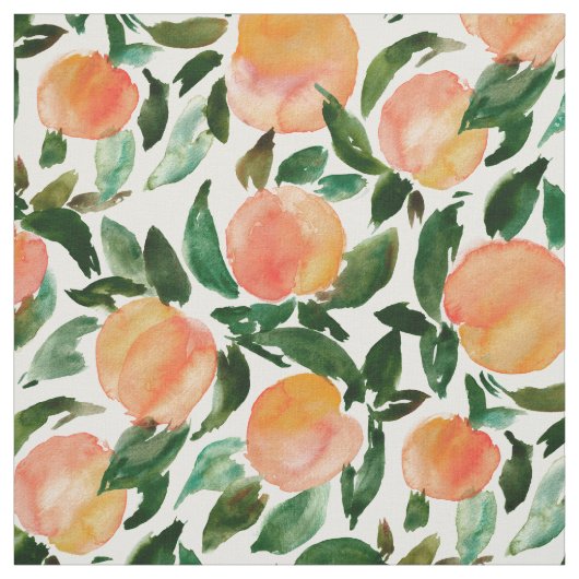 GEORGIA PEACHES Waterverf Peach Print Stof (Swatch)