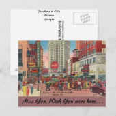 Georgia, Peachtree en Ellis Streets, Atlanta Briefkaart (Voorkant / Achterkant)