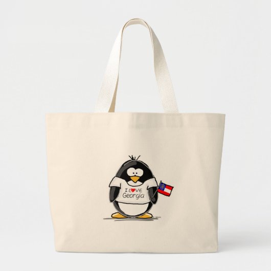 Georgia Penguin Grote Tote Bag (Voorkant)