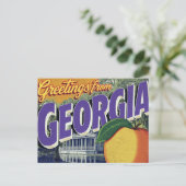 Georgia Perzik en Landhuis Briefkaart (Staand voorkant)