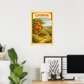 Georgia Perzikboomgaard Retro Poster (Thuiskantoor)