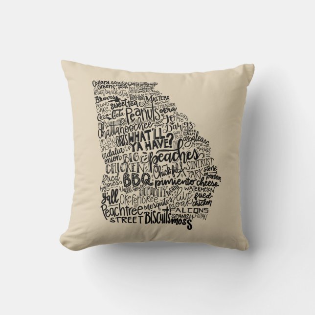 Georgia Pillow - Handgeschreven design Kussen (Voorkant)