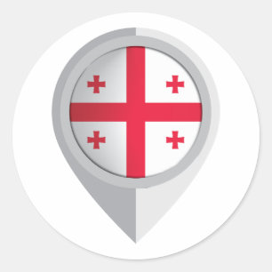 Georgia Pin Locatie Vlag Ronde Sticker