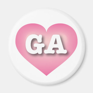Georgia Pink Fade Heart - Ik hou van GA Magneet