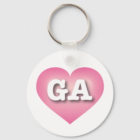 Georgia Pink Fade Heart - Ik hou van GA Sleutelhanger (Voorkant)