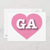 Georgia Pink Heart - Ik hou van GA Briefkaart (Voorkant / Achterkant)