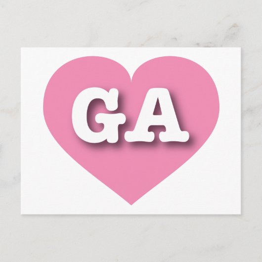 Georgia Pink Heart - Ik hou van GA Briefkaart (Voorkant)