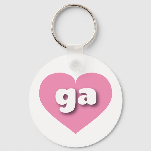 Georgia Pink Heart - Ik hou van ga Sleutelhanger (Voorkant)