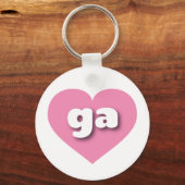 Georgia Pink Heart - Ik hou van ga Sleutelhanger (Voorkant)