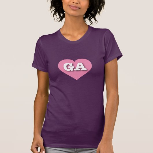 Georgia Pink Heart - Ik hou van GA T-shirt (Voorkant)