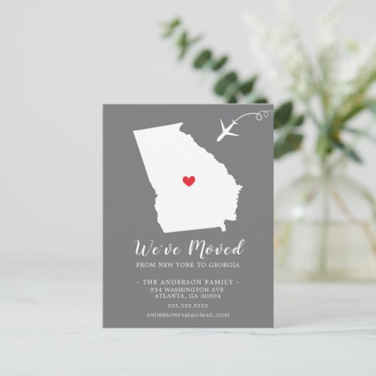 GeORGIA-postkaart van de staat die de aankondiging Briefkaart (Staand voorkant)