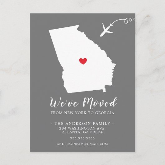 GeORGIA-postkaart van de staat die de aankondiging Briefkaart (Voorkant)