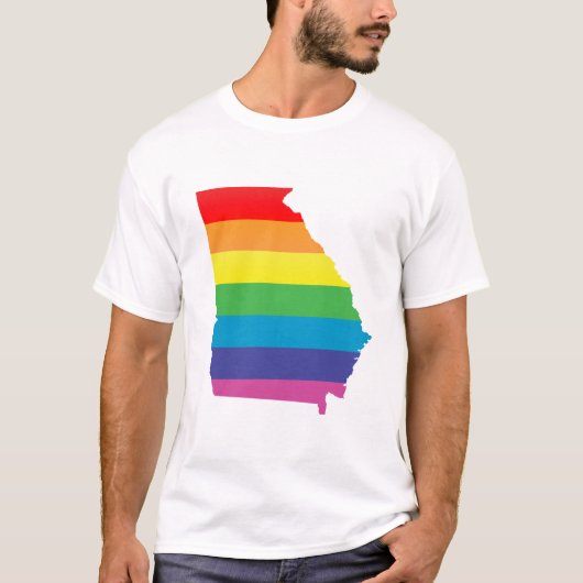 Georgia Pride. Gestreept. T-shirt (Voorkant)