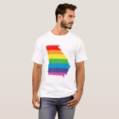 Georgia Pride. Gestreept. T-shirt (Voorkant volledig)