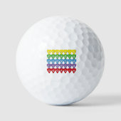 Georgia Rainbow Hearts Pattern Golfballen (Voorkant)