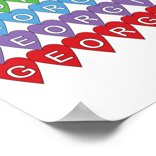 Georgia Rainbow Hearts Poster (Hoek)