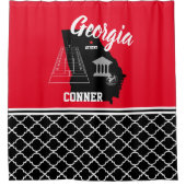 Georgia Red en Black Douchegordijn (Voorkant)