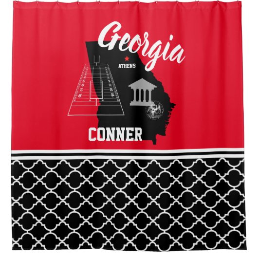 Georgia Red en Black Douchegordijn (Voorkant)